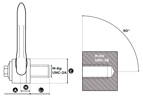 Double Swivel Ring Codipro OS DSR UP UNC blueprint