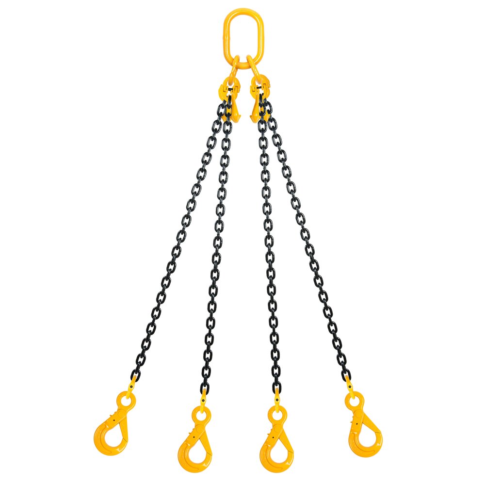 Chain sling 4-leg with safety hook, grade 8