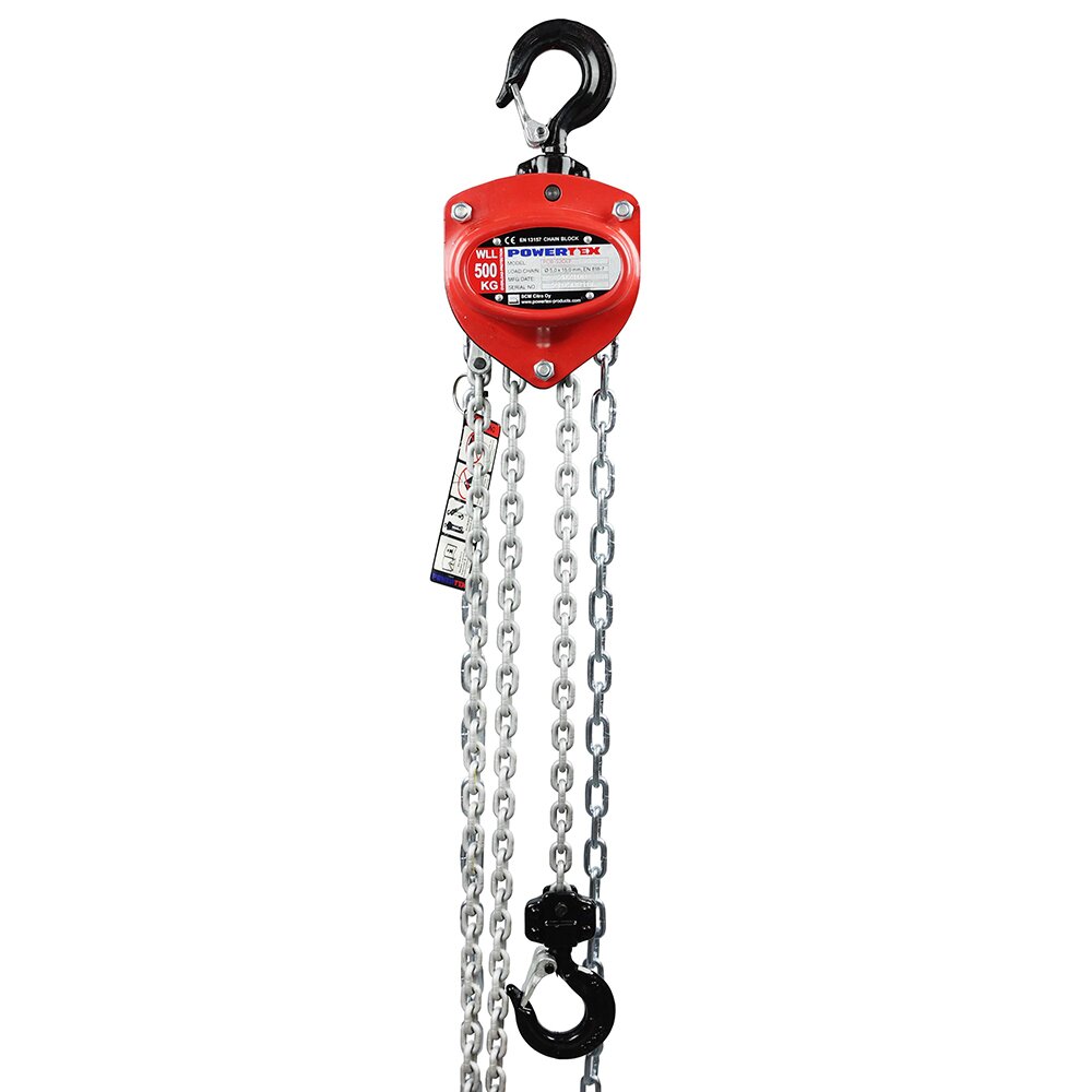 Chain Block POWERTEX PCB-S2OLP with electrogalvanized chain
