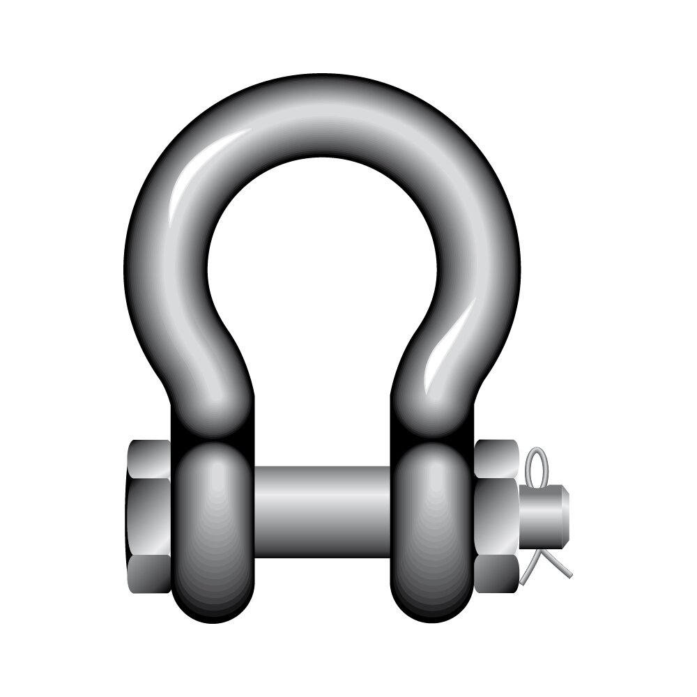 Bow Shackles with Safety Bolt Yellow Pin G-3163